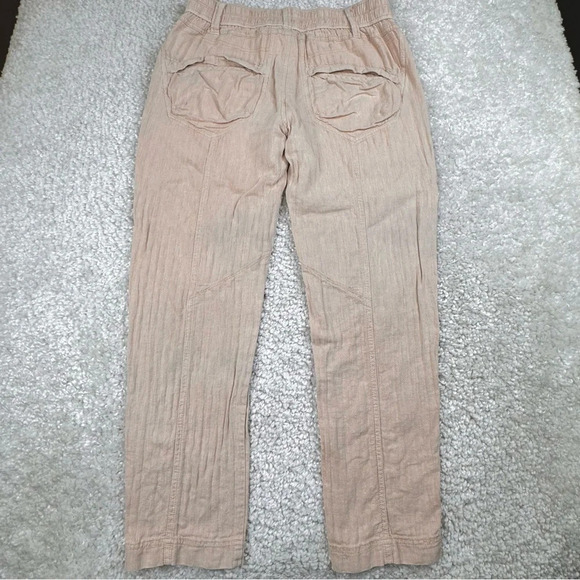 Free People Linen and Cotton Big Hit Slouch Pant in Prosecco. Button Fly. Small - Picture 3 of 15